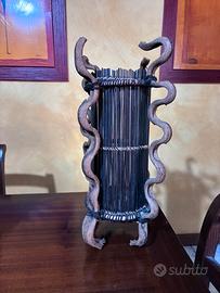 Lampada da Tavolo Etnica in Legno e Bamboo