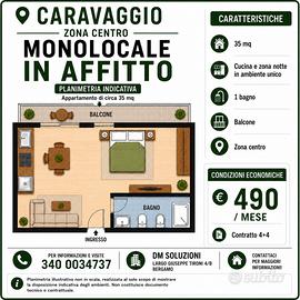 Caravaggio monolocale nuovo con balcone