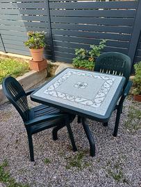 Tavolo da giardino con 2 sedute