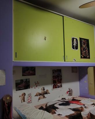 armadio a ponte con letto doppio