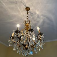 Stock 3 lampadari vintage ottone con pendenti