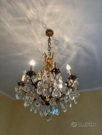 Stock 3 lampadari vintage ottone con pendenti