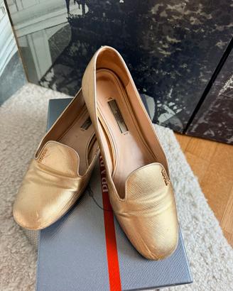 mocassini Prada color oro Misura 38