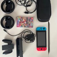 nintendo switch con controller e mario kart