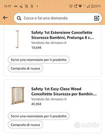 Cancello per bambini con prolunga