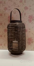 Lanterna in ferro decorativa con candela H 31 cm