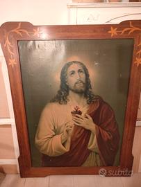 Quadro antico Sacro cuore di Gesù 