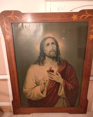 Quadro antico Sacro cuore di Gesù 