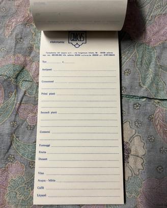 Block notes per comande ristorante 100pz