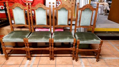 n. 6 sedie 4+2 in legno con tessuti €10 l'una