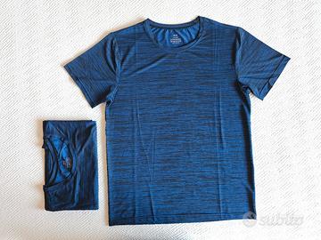 T shirt sportive - microforate - blu TG XS (2 pz)