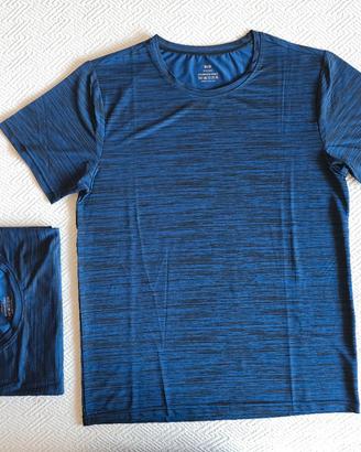 T shirt sportive - microforate - blu TG XS (2 pz)