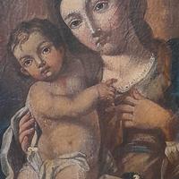 Quadro fine a Olio '600 Madonna con Gesù 