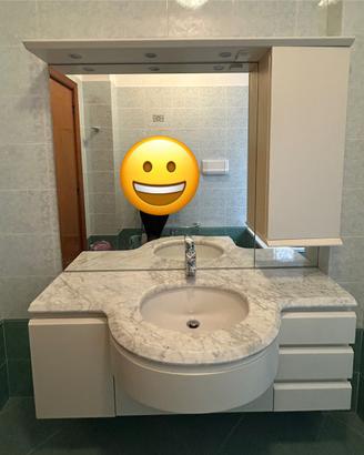 Mobile bagno con top in vero marmo completo