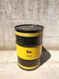 Bidone olio Eni 200 litri giallo e nero