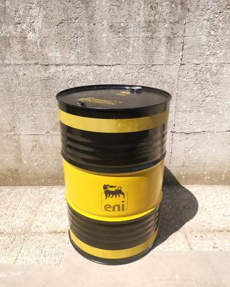 Bidone olio Eni 200 litri giallo e nero
