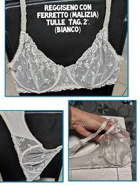 Reggiseno con ferretto pizzo tulle Bianco