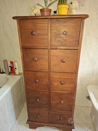 cassettiera in legno massello 