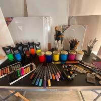 Set Completo Arte Pittura Cavalletti Tele