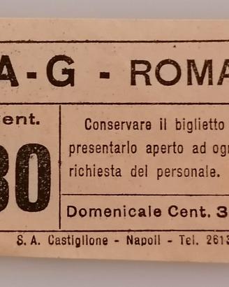 Biglietto Autobus Cent.30  ATAG S.P.Q.R Roma Raro