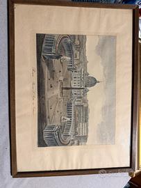 Stampa antica Piazza San Pietro