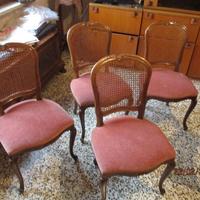 Blocco di 4 sedie in stile anni 50