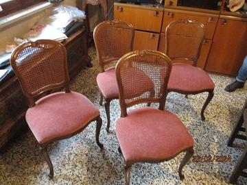 Blocco di 4 sedie in stile anni 50