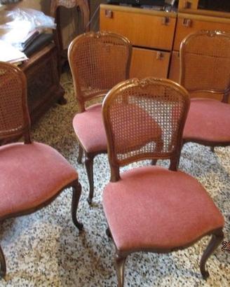 Blocco di 4 sedie in stile anni 50