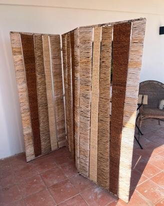 Paravento pieghevole vintage corda