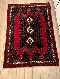 Tappeto persiano Afshar motivo geometrico 210x150