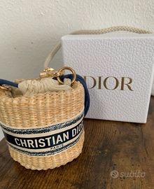 Dior Beauty Mini Bucket Bag Raffia Pouch
