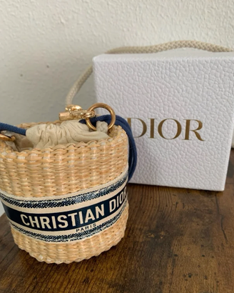 Dior Beauty Mini Bucket Bag Raffia Pouch