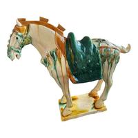 Statua cavallo ceramica stile Tang Dynasty cinese