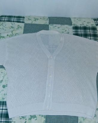 Golfino Cardigan Vintage ai ferri filo di Cotone