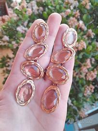 Orecchini vintage Zara rosa antico