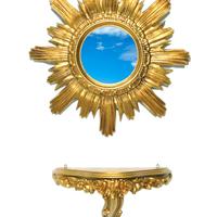 Specchio sole +mensola stile barocco oro o argento