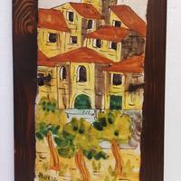 DERUTA mattonella placca parete terracotta firmata