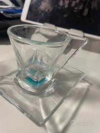 Tazzine caffè NUOVE MAI USATE trasparenti colorate