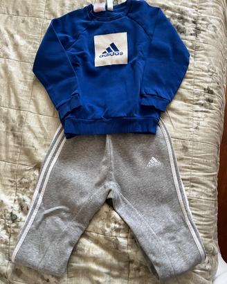 Tuta bambino Adidas tg. 3/4 anni invernale felpata