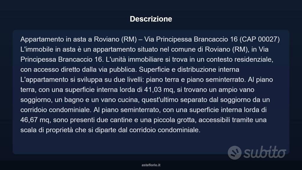 Appartamento – Roviano, Roma Capitale - Altro