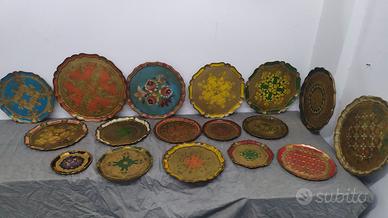 VASSOI ROTONDI IN LEGNO ARTE FIORENTINA