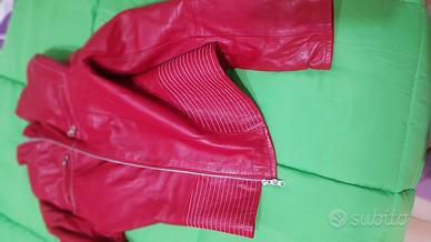 Giacca rossa di pelle