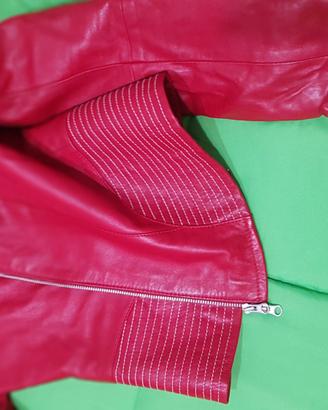 Giacca rossa di pelle