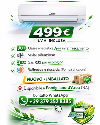 Climatizzatore Mitsubishi HR25 9000 BTU A++ Nuovo