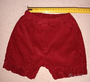 Pantaloncino Vintage in Velluto a Costine Bordeaux