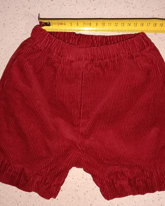 Pantaloncino Vintage in Velluto a Costine Bordeaux