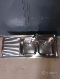 Lavello acciaio inox due vasche con gocciolatoio