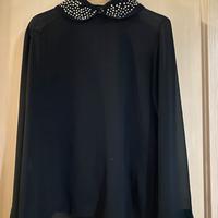 Camicia nera con dettagli nel collo