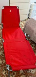 2 sdraio da mare in tessuto rosso
