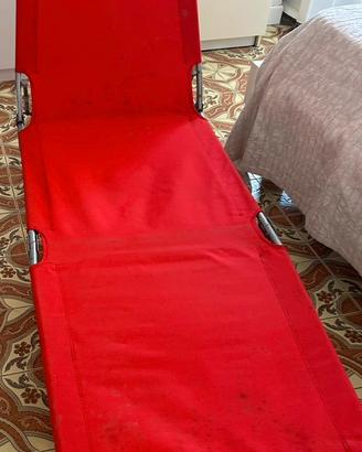2 sdraio da mare in tessuto rosso